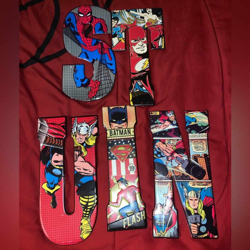 Marvel Avengers Superhero Comics Style Steel Letters Bundle